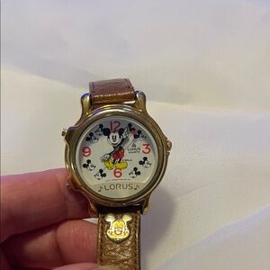 Lorus Gold and Brown Mickey Mouse Smartwatch